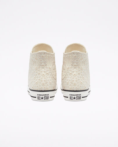 Canvas Broderie Chuck Taylor All Star Aigrette/Ivoire naturel/Noir, Heel View