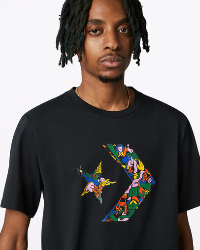 Color Forward Graphic T-Shirt Converse Black, Detail View
