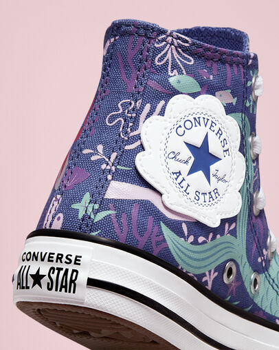 Chuck Taylor All Star Mermaids Washed Indigo/Light Dew/White, Detail Angle View