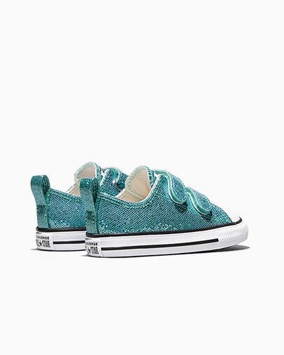 Chuck Taylor All Star Easy-On Glitter Aqua Mirage/White/Black, Heel View