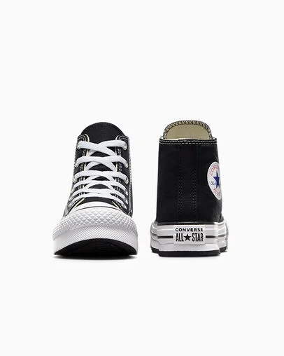 Chuck Taylor All Star EVA Lift Platform Canvas Black/White/Black, Heel View
