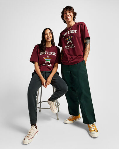 Converse Go-To Chuck Taylor Retro T-Shirt Deep Bordeaux, Back View