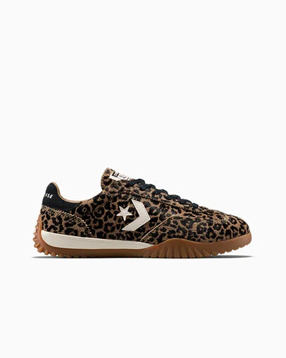 Run Star Trainer Leopard Print Pony Hair Sand Dune/Black/Egret, Outer Side View