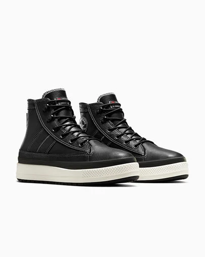 Chuck Taylor All Star Equip Waterproof Black/Black/Vintage White, Top and Side View
