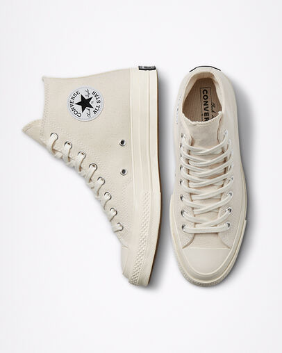 Chuck 70 Canvas Natural/Black/Egret, Top and Side View