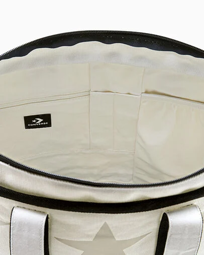 Five Star Canvas Tote Bag Egret, Detail View