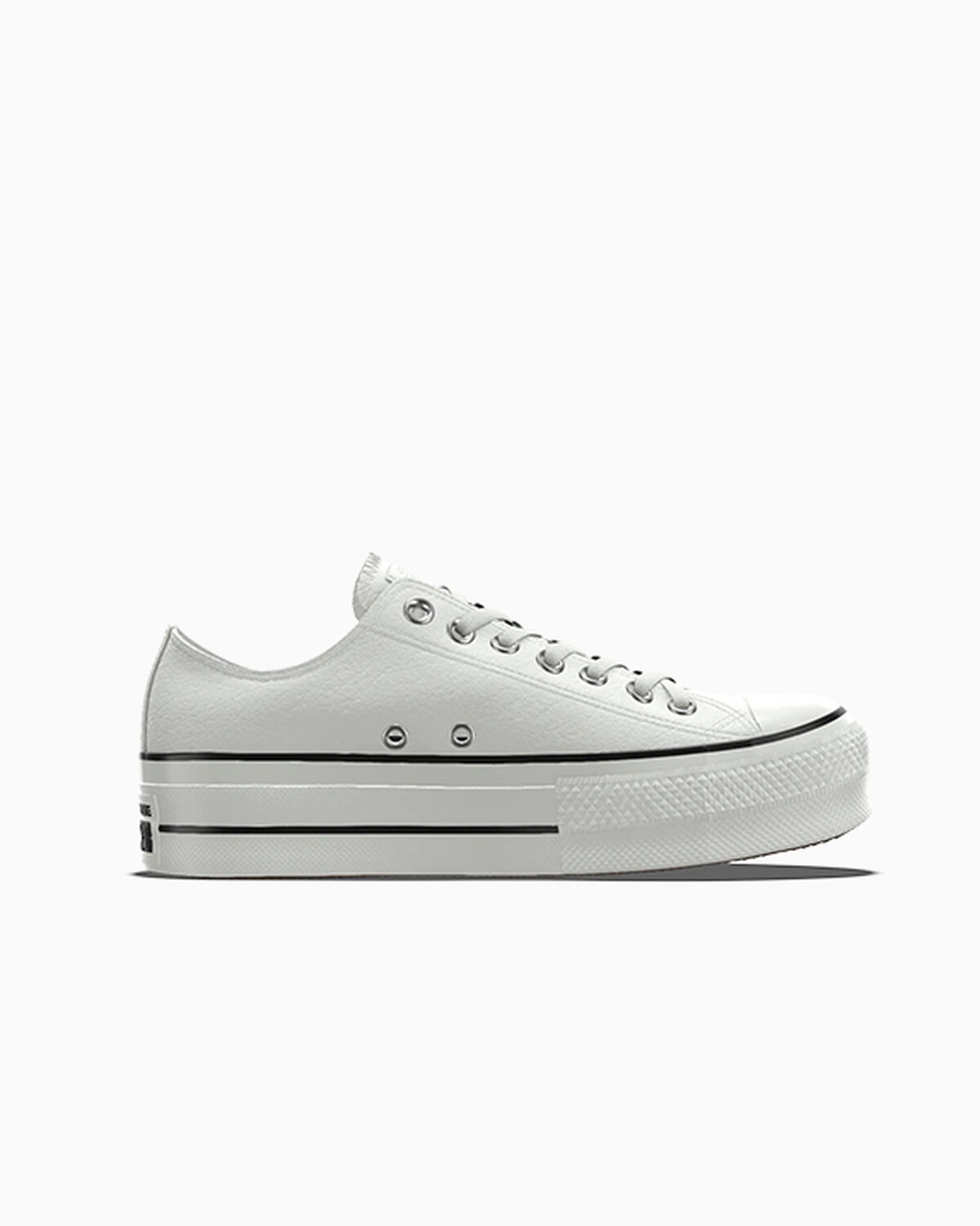 Custom Chuck Taylor All Star Lift Platform Leather By You White - 173159CFA25_white