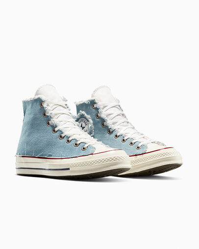 Chuck 70 Frayed Denim Frayed Denim, Top and Side View