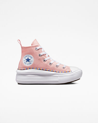 Chuck Taylor All Star Move Platform Friendship Bracelet Rosa tempesta/Indaco lavato/Bianco, Outer Side View