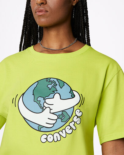 Love Your Mother Center Front T-Shirt Lime Twist, Detail View