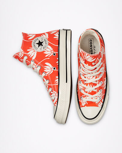 Chuck 70 Summer Spirit Bright Poppy/Egret/Black, Top and Side View