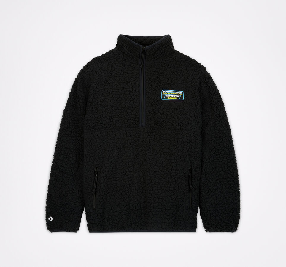 Sherpa-Pullover mit Halbrei&szlig;verschluss Converse Black
