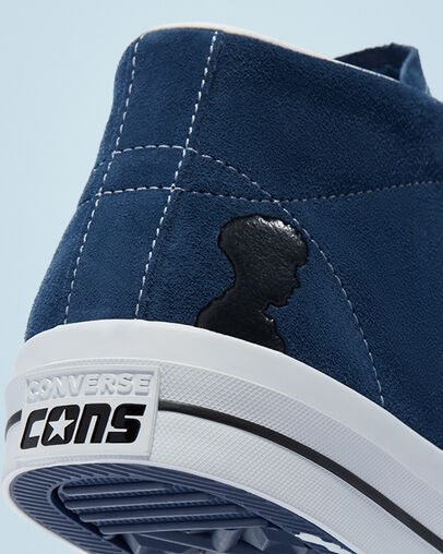 CONS One Star Pro Mid - Ben Raemers Foundation Navy/White/Black, Detail Angle View