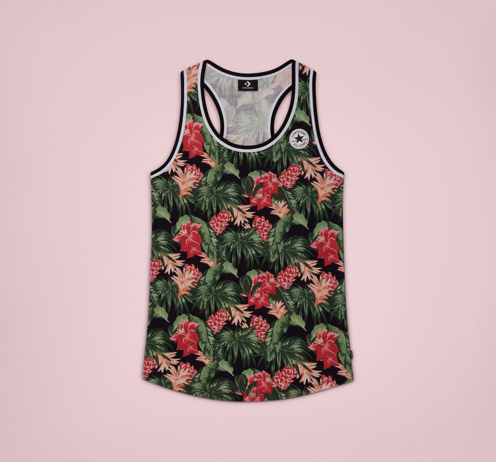 Chuck Taylor Graphic Print Long Tanktop Black Multi