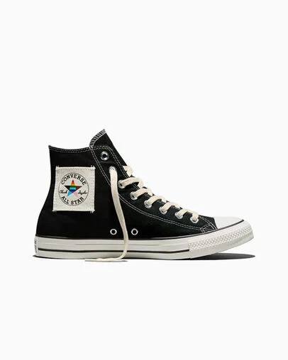 Chuck Taylor All Star Pride Patch Black/Egret/Egret, Outer Side View