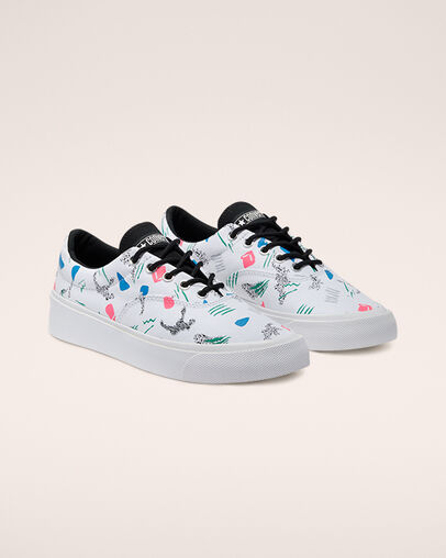 Archive Print Skidgrip CVO Blanc/Vert tennis/Noir, Angled View