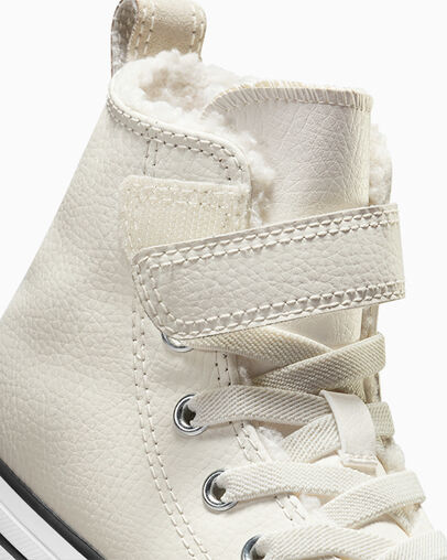 Chuck Taylor All Star Easy On Leather Egret/White/Black, Detail Angle View