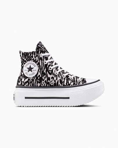 Chuck Taylor All Star Lift Double Stack Platform Leopard Black/Frozen Thistle/White, Outer Side View