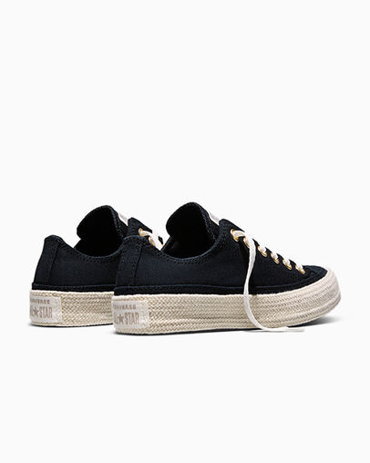 Chuck Taylor All Star Espadrille Black/Gold/Papyrus, Heel View