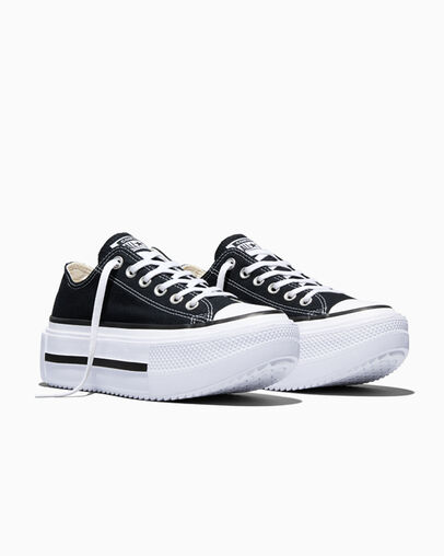 Chuck Taylor All Star Lift Double Stack Platform Canvas Negro/Blanco/Negro, Top and Side View