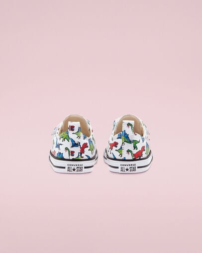 Chuck Taylor All Star Easy-On 8-Bit Dino White/Green/University Red, Heel View