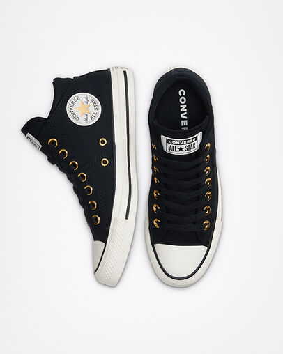 Chuck Taylor All Star Madison Black/White/Gold, Top and Side View