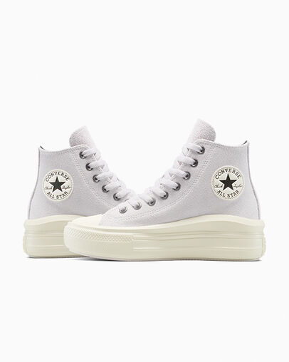 Chuck Taylor All Star Move Platform Suede Bone Cold/Egret/Black, Detail Angle View