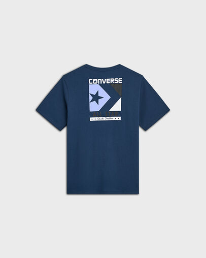 Timeless Boxed Chevron T-Shirt Converse Navy, Back View