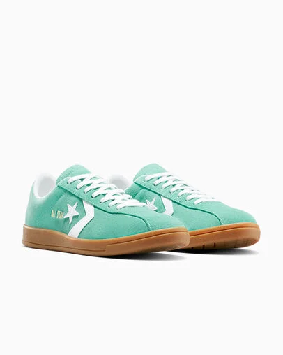 All Star Classic Trainer Suede Archive Sea Green/White/Gum, Top and Side View