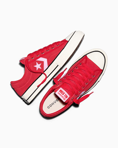 Star Player 76 Suede Red/New Found Bloom Pink/Vintage White, Angled View