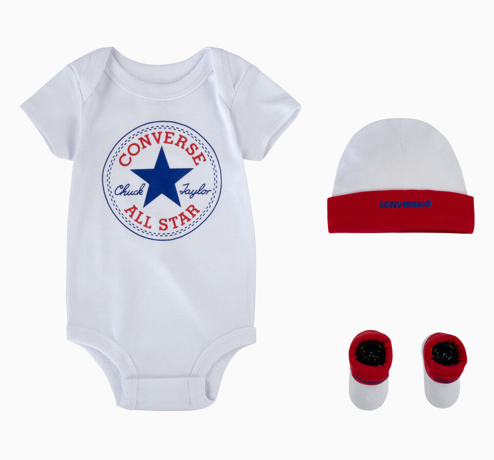3-Piece Chuck Taylor Bodysuit Set Rojo Converse/Blanco