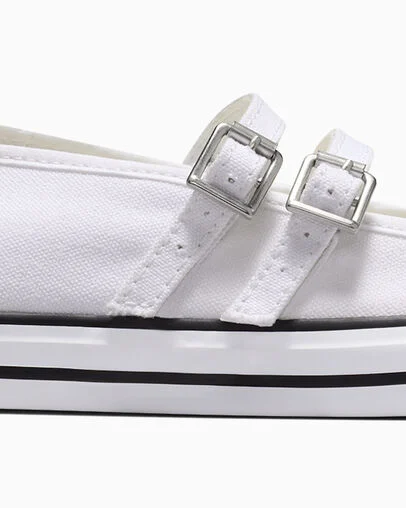 Chuck Taylor All Star Dainty Mary Jane White/Egret/White, Detail Angle View