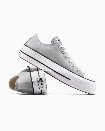 Chuck Taylor All Star Platform Canvas Grey Area/White/Black, Detail Angle View