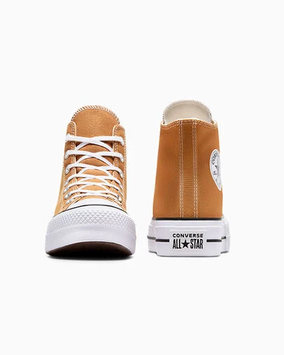 Chuck Taylor All Star Lift Platform Canvas Gingersnap Orange/White/Black, Heel View