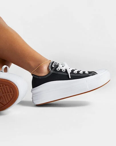 Chuck Taylor All Star Move Canvas Platform Black/White/White, On Foot Shot 2