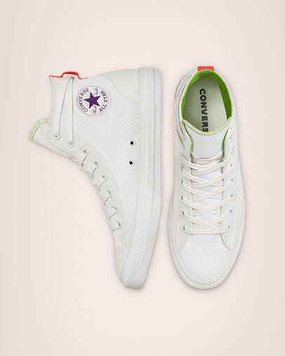 Court Daze Chuck Taylor All Star Blanc vintage/Wasabi vif, Top and Side View