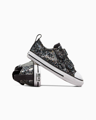 Chuck Taylor All Star Glitter Easy-On Dark Matter/White/Black, Detail Angle View