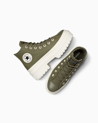 Chuck Taylor All Star Lugged Heel Platform Waterproof Utility/Garza/Negro, Angled View