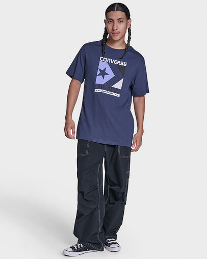 Timeless Boxed Chevron T-Shirt Converse Navy, Full Body View
