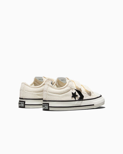 Star Player 76 Easy-On Vintage White/Black/Egret, Heel View