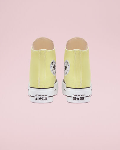 Converse Color Platform Chuck Taylor All Star Citron clair/Blanc/Noir, Heel View
