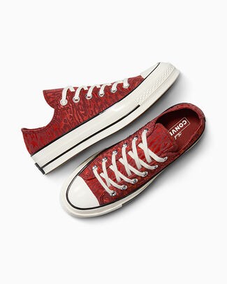 Converse Chuck 70 Satin Leopard Low-Top Shoe In Red, Size 10 - A17645C