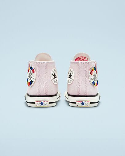 Chuck 70 Easy-On Happy Patch Barely Rose/Black/Egret, Heel View