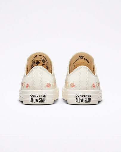 Chuck Taylor All Star Embroidered Floral Egret/Multi/Black, Heel View