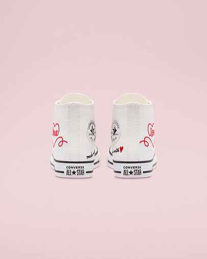 Love Thread Chuck Taylor All Star Vintage White/University Red, Heel View