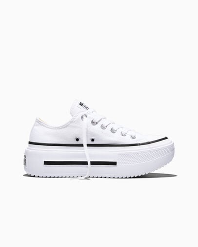 Chuck Taylor All Star Lift Double Stack Platform Canvas Blanco/Negro/Blanco, Outer Side View