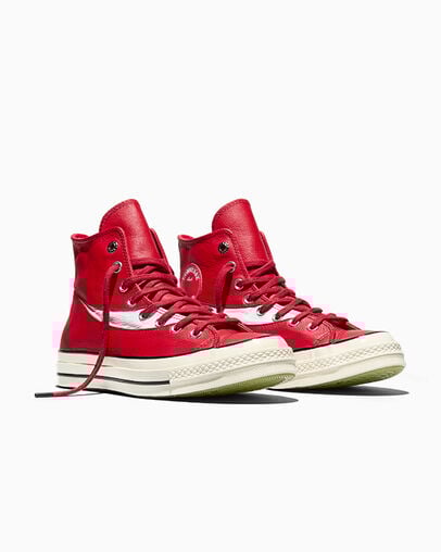 Converse x Coca-Cola Chuck 70 Leather Racing Red/Egret/Black, Top and Side View