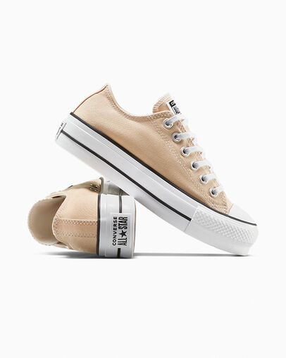 Chuck Taylor All Star Platform Canvas Duna de playa/Blanco/Negro, Detail Angle View
