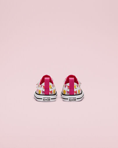 Chuck Taylor All Star Easy-On Jungle Cats White/Prime Pink/Amarillo, Heel View