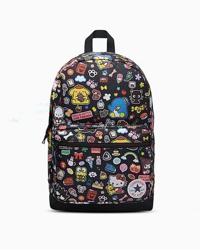Converse x Hello Kitty And Friends Go 2 Backpack Black, Front View